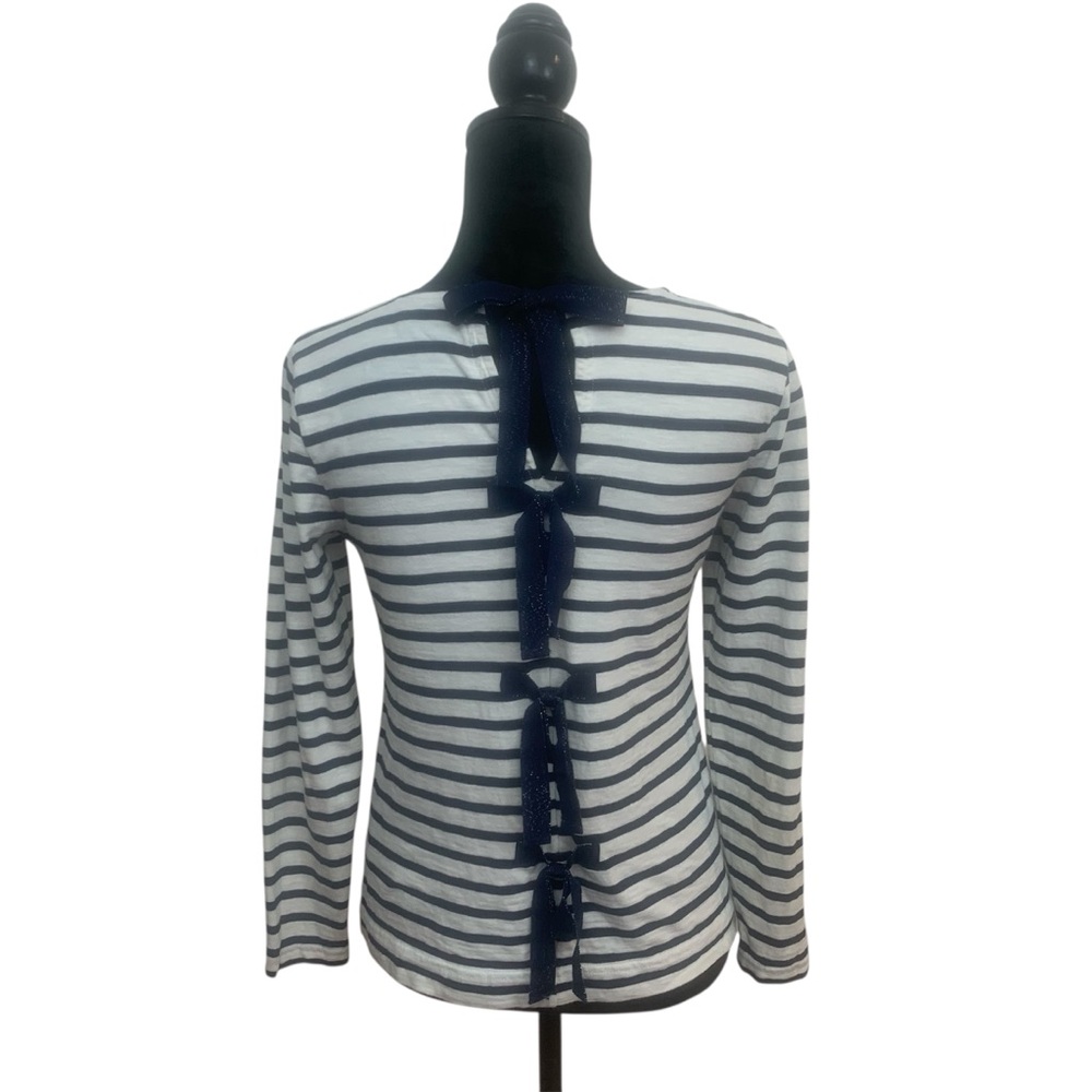 J Crew Woman S Nautical Classic Navy Stripes Preppy Old Money‎ 3/4 Sleeve Top